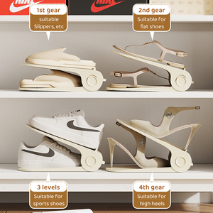 Wholesale 2 Pack Space-Saving Storage Organizer with Slots Adjustable Home Double Layer <strong>Shoe</strong> <strong>Holders</strong> for Closet Storage - Product Image 5