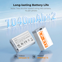 Baterai Kamera K&F Concept 1040mAh Versi Putih-Abu-abu 2-Pack untuk Canon LP-E17 dengan Port Pengisian Daya Tipe-C