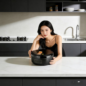 Rotating <b>Waffle</b> <b>Maker</b> 1200W Non-Stick Plates Mechanical Control Electric Aluminum - Product Image 2