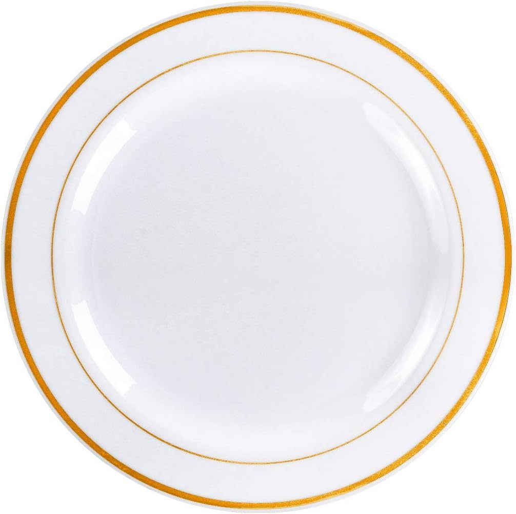 Blanc avec bordure dorée 10,25 pouces