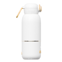Calentador de Biberones Portátil Recargable de Acero Inoxidable para Exteriores, 350 ml, Control Táctil USB, Temperatura Ajustable, 24 Horas