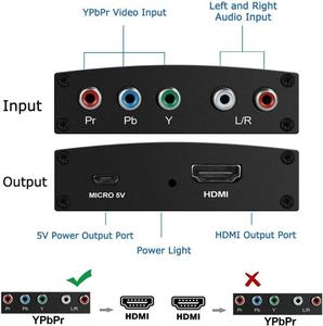 <span class=keywords><strong>Convertisseur</strong></span> adaptateur SYONG 1080P Component vers HDMI, YPbPr 5RCA RGB, <span class=keywords><strong>convertisseur</strong></span> audio R/L V1.4 R/L, moniteur-1080P HDTV DVD ordinateur - Product Image 5