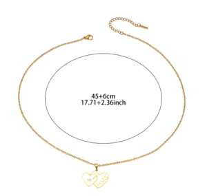 Collar de Regalo <span class=keywords><strong>para</strong></span> Ramadán con Colgante de Corazón a Corazón, Amuleto Islámico con Versículo del Corán, Joyería de Acero Inoxidable al por Mayor <span class=keywords><strong>para</strong></span> <span class=keywords><strong>Mujer</strong></span> - Product Image 5
