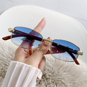 Retro <b>Square</b> <b>Sunglasses</b> Metal Frame Gold Color UV400 Protection For Men Driving Style - Product Image 3