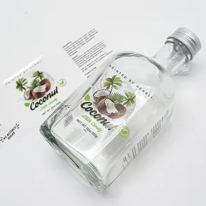 Etiquetas adhesivas impermeables para botella de agua, pegatinas de vinilo con diseño personalizado impreso, para botella de vidrio, jugo, bebidas embotelladas, muestra gratis