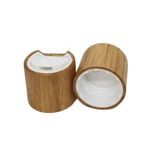Tampa de disco de plástico de madeira real 20/410 tampa de disco de bambu de madeira 20 mm tampa de garrafa para shampoo