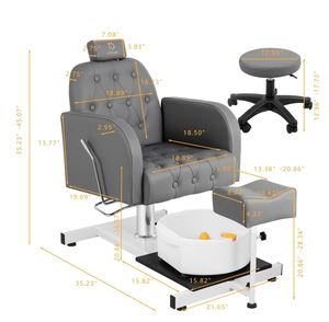 Silla de pedicura <span class=keywords><strong>para</strong></span> salón de uñas Material de madera Muebles de salón de madera <span class=keywords><strong>para</strong></span> manicura de lujo y <span class=keywords><strong>spa</strong></span> de uñas - Product Image 2