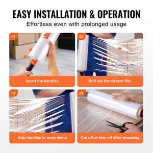 DB Wholesale Industrial Strength 15 Inches X 1200 Feet <b>Stretch</b> <b>Wrap</b> Roll 80 Gauge Clear Durable Heavy Duty 1 Pack Clear Industri - Product Image 5