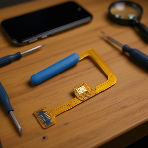 Cable flexible para botón de encendido Xiaomi Mi11 Lite con lector de huellas dactilares, diseño de barra azul - Product Image 3