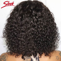 Perruques de cheveux humains naturels bruts coupe courte Pixie Bob avec frange Jerry Curly perruques Bob bon marché sans dentelle perruques Bob sans colle cheveux humains bob