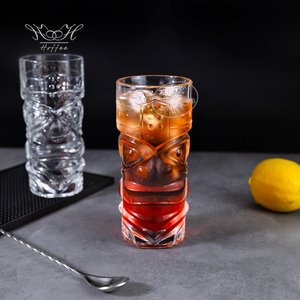 Taza de Vidrio <span class=keywords><strong>Tiki</strong></span> de Diseño Novedoso de 430 ml, Taza de Cristal Transparente Estilo Hawaiano para Fiestas en Casa, Vaso para Beber Cócteles Sin Plomo - Product Image 4