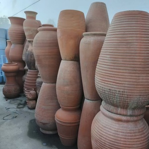 Pot en terre cuite rétro d'extérieur, grands pots de fleurs d'extérieur, pot de fleur, <span class=keywords><strong>vase</strong></span> à plantes pour jardin, jardinières en terre cuite - Product Image 6