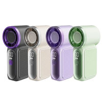 접이식 미니 휴대용 선풍기 포켓형 컴팩트 휴대용 USB 충전식 끈 스트랩 LED 디스플레이 통근 여행용 에어쿨러 소형