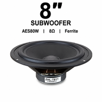 Haut-parleur PA 8 pouces 80W AES, bobine vocale OFC 25mm, basses profondes 39Hz, woofer haute sensibilité pour montage mural ou au plafond, vente en gros audio