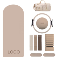 COMANA Kit d'accessoires de Pilates en gros avec Anneau de Pilates, Tapis de yoga, Ballon de Pilates, Bandes de résistance, Slider, Cercle magique, Lestes de cheville