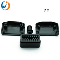 Conexión de carcasa OBD Universal OBD2 16 pines cuadrado tipo L Conexión de coche adaptador macho y hembra enchufe carcasa OBD