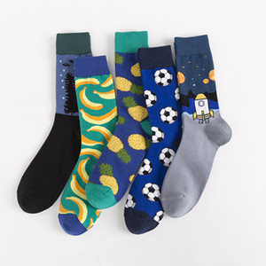 Vente en gros de chaussettes à motifs jacquard <span class=keywords><strong>banane</strong></span> personnalisées Chaussettes mi-mollet en coton pour hommes - Product Image 4