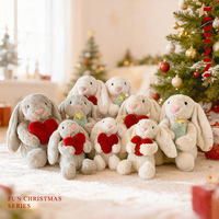 Peluche Lapin de Pâques Mignon le Plus Vendu, Jouet en Peluche Lapin aux Longues Oreilles Rembourré de Coton PP, Emballé Sous Vide, Unisexe pour la Vente en Gros