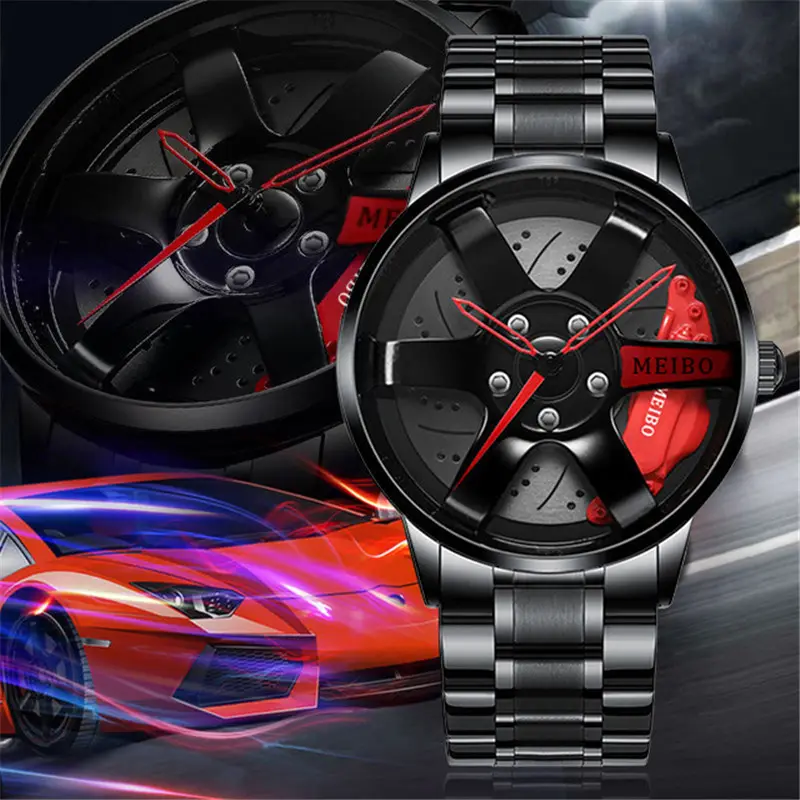 Luxe Nieuwe Auto Naafwiel Horloge Heren Quartz Horloges Sport Waterdichte Auto Klassiek Horloge Mannen Mode Reloj