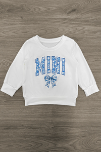 เสื้อสเวตเตอร์แขนยาวผูกโบว์สีฟ้าสำหรับคุณแม่ & คุณแม่ดีไซน์ตามสั่งพิมพ์ลา<span class=keywords><strong>ย</strong></span>ได้ตามต้องการ - Product Image 2