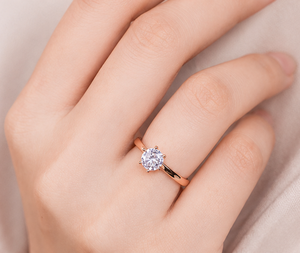 Rose Gold Plated 925 Sterling Silver Solitaire <b>Ring</b> <b>Adjustable</b> Women's <b>Ring</b> Minimalist Fine Jewelry Fashion Handmade - Product Image 5