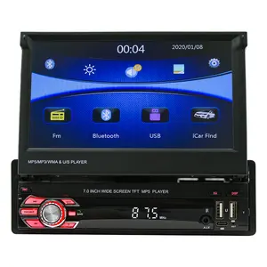 Yüksek kalite 7 inç tam kapasitif dokunmatik ekran GPS Bluetooth radyo Carplay 1 Din Stereo oto ses araba multimedya oynatıcı