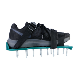Chaussures aérateuses pour pelouse avec sangles réglables, vertes, profondeur de piquage de 8 cm, aérateurs manuels pour l'entretien des pelouses de jardin - Product Image 1