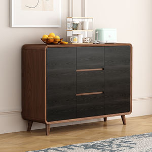 <span class=keywords><strong>Aparador</strong></span> de madera negro retro moderno, muebles de comedor de roble con cajones <span class=keywords><strong>para</strong></span> pasillo de entrada de cocina - Product Image 5