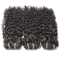 Kutikula penuh selaras 100% rambut tidak diproses India mentah bundel rambut hitam keriting terbaik Kamboja grosir alami