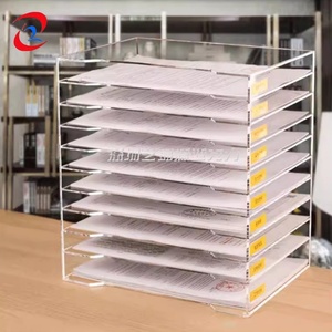 5 lớp <span class=keywords><strong>Acrylic</strong></span> tập tin nội các tập tin chủ Rack thư khay A4 Kích thước <span class=keywords><strong>Acrylic</strong></span> Stackable tài liệu tổ chức văn phòng Giấy Chủ - Product Image 1