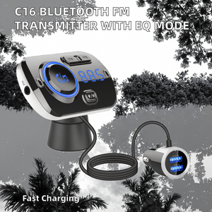 Transmisor FM Portátil C17 de 22.5W con Carga Súper Rápida, USB, Tarjeta TF, Disco <span class=keywords><strong>U</strong></span>, Modo EQ, Iluminación Colorida, WAV/MP3 - Product Image 3