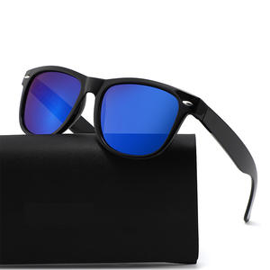 Lunettes de soleil polarisées classiques pour hommes, monture noire, verres bleus, protection UV400, conduite, voyage, tenues tendance - Product Image 1