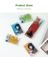 Supports de briques en acrylique liquide effet sable, motif billets de cinéma, simples et mignons, thème étoiles et anime, articles de collection DIY, ornements, figurines sur mesure, faits à la main