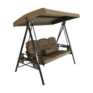 Outdoor 3-persoons Patio Schommelbank Met Verstelbare Kanteloverkapping Duurzame Stalen Metalen Frame Kussens En Kussen - Product Image 2