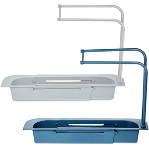 Telescopic Sink Shelf Kitchen Sinks Organizer Soap Sponge Holder Sink Drain Rack Storage Basket Kitchen Gadgets Accessories