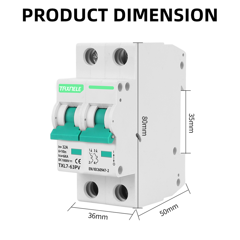 DC MCB Battery Solar Mini Circuit Breaker L7 2P 1000VDC Short Circuit Protection 10A 16A 20A 25A 32A 40A 63A PV 1P & 3P Poles · image 6