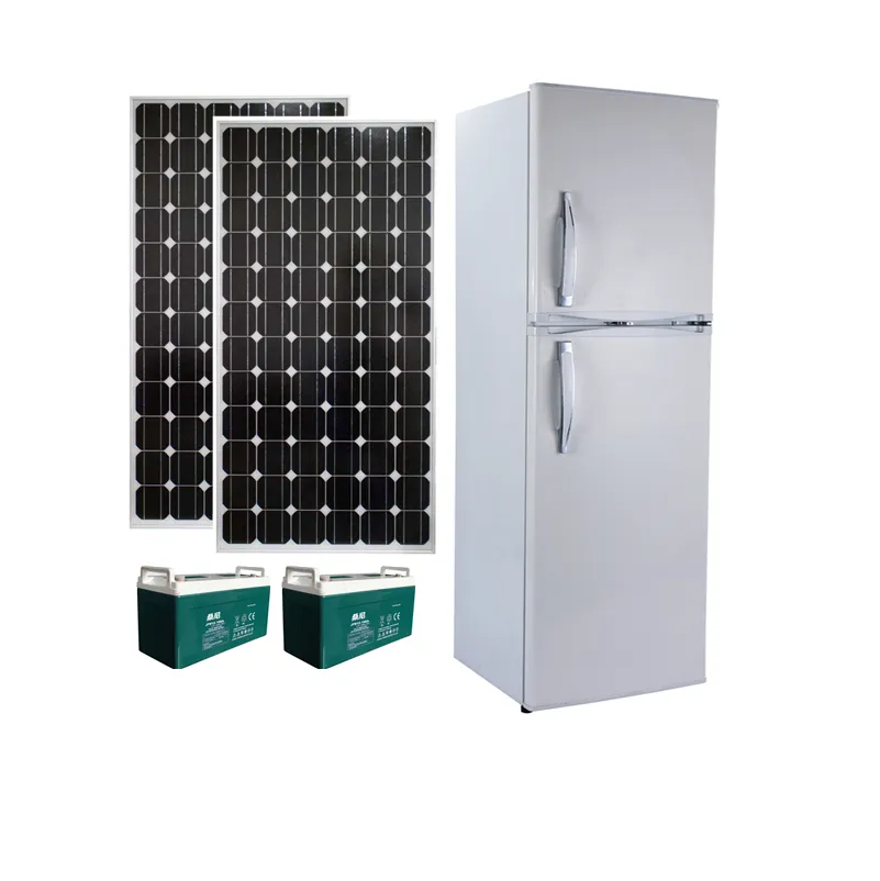 ケニアの12V DCソーラー冷蔵庫パネル付き家庭用オフグリッドソーラー冷蔵庫冷凍庫