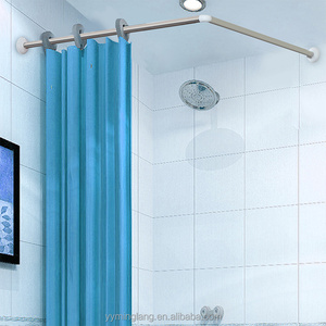 Tringle à <span class=keywords><strong>rideau</strong></span> de <span class=keywords><strong>douche</strong></span> moderne télescopique en forme de L Adhésif en forme <span class=keywords><strong>d</strong></span>'arc Coin universel à <span class=keywords><strong>angle</strong></span> droit Cloison de salle de bain <span class=keywords><strong>Douche</strong></span> élégante - Product Image 6