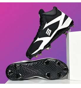 Chaussures de baseball unisexes à crampons métalliques, baskets antidérapantes à pointes, tige en PVC, semelle extérieure en caoutchouc pour l'entraînement sur terrain - Product Image 3
