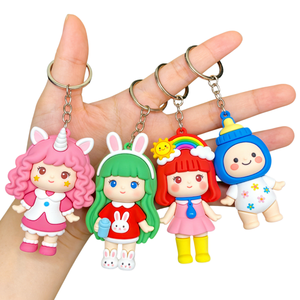 Vente en gros <span class=keywords><strong>de</strong></span> porte-clés en silicone souple 3D personnalisés à bas prix, dessins animés, anime, autres meilleurs porte-clés en caoutchouc - Product Image 2