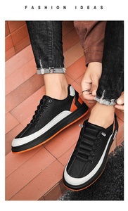 Nouvelles baskets décontractées pour hommes en cuir véritable de première couche de cuir de vache blanc, respirantes, à semelle épaisse en maille, à lacets, en caoutchouc, pour le dropshipping - Product Image 3