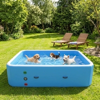Extragroßer Rechteckiger Aufblasbarer PVC-Pool 20cm Dicke Drop-Stitch-Technologie Langlebiger Familien-Gartenpool Mit Abdeckung Handpumpe