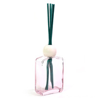 Bouteilles diffuseurs à roseaux irrégulières de 150 ml, design logo personnalisé, en verre rose de luxe réutilisable, sérigraphiées, avec bouchon à vis, vente en gros