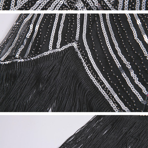 Vestido de los Años 20 sin Mangas con Lentejuelas y Flecos, Disfraz para Actuación de Danza Escénica, Estilo Gran Gatsby, <span class=keywords><strong>Charleston</strong></span>, Flapper, Ropa de Baile Latino - Product Image 3