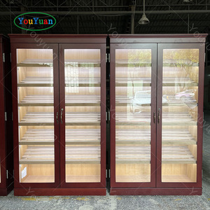 Humidor à cigares de grande taille, design classique, en bois de cèdre espagnol et acajou, avec double porte, logo de la marque 4000 - Product Image 4