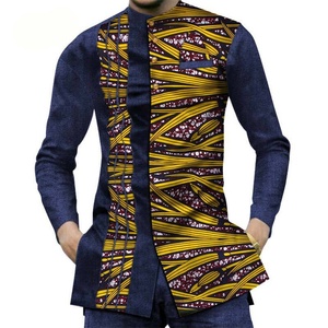 Chemise Dashiki <span class=keywords><strong>Africaine</strong></span> en Coton pour <span class=keywords><strong>Homme</strong></span>, Coupe Slim, Imprimé Ethnique, Manches Longues, <span class=keywords><strong>Tunique</strong></span> Décontractée, Boutons, Style Traditionnel Kente - Product Image 5