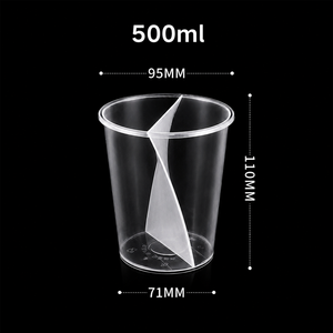 Gobelets en plastique jetables transparents PP à double compartiment 16oz 24oz pour Boba, Bubble Tea, café, boissons doubles à partager avec couvercles - Product Image 3