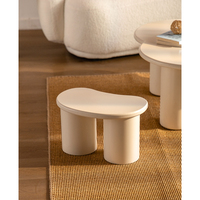 Populaire Forme Irrégulière Petite Table À Thé Crème Blanc Mignon Nuage Table Basse En Bois pour Salon