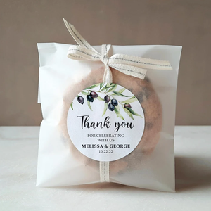 Autocollant personnalisé pour mariage, motif <span class=keywords><strong>olivier</strong></span>, finition mate, imperméable, feuilles d'<span class=keywords><strong>olivier</strong></span> aquarelle, étiquette de remerciement - Product Image 5