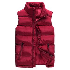 Chaleco de Invierno Rojo para Hombre, 100% Nailon, con Cierre de Cremallera, Cuello en V, Informal - Product Image 1